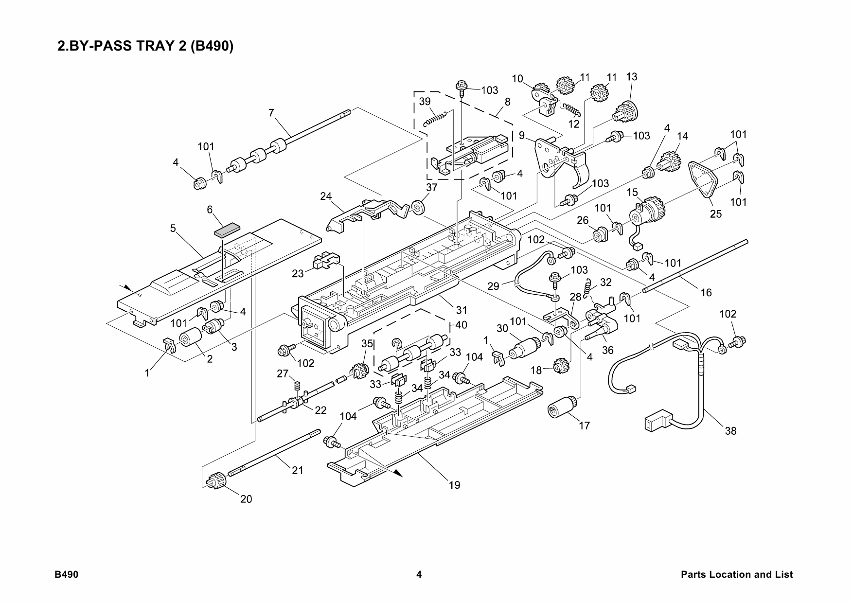 RICOH Options B490 BYPASS-TRAY-UNIT-TYPE-1232 Parts Catalog PDF download-4